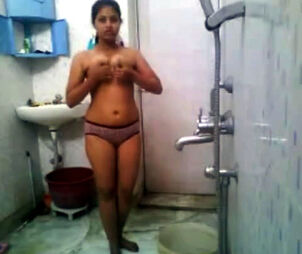 Mind-blowing Indian School lady bare in hostel bathroom